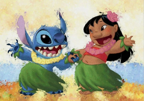 Pintura De Diamantes Animados Lilo Stitch Nani -1