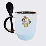 Mugs Taza De Cucharita Rosa De Chimmy Y Cooky Corazón Bt21