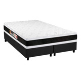 Cama Box Queen: Colchão Espuma Castor D45 Black E White Dou