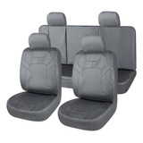 Funda Cubre Asiento Cuerina Auto Universal Completa Gris