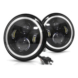 Par De Faros Led Redondos De 7 Pulgadas Angel Eye Wrangler J