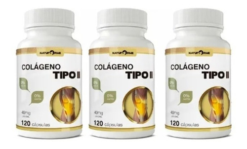 3x Colágeno Tipo Ii Tipo 2 Vitamina C 400mg 360 Cápsulas
