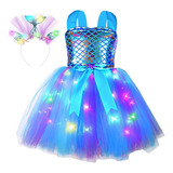 Vestido De Tul Con Luces Ledvestido De Princesa Para Niña