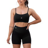 Conjunto Academia Short Cos Alto + Top Fitnes Feminino Verao