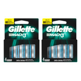 3 Pack Repuestos Para Afeitar Gillette Mach3 80 Afeitadas