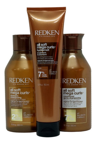 Redken All Soft Mega Curls Shampoo, Acondicionador Y Leave