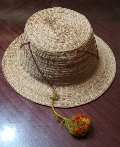 Antiguo Sombrero Étnico  Fibras Vegetales