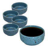 Conjunto 20 Molheiras Porta Shoyu Nozoki Porcelana Azul 60ml
