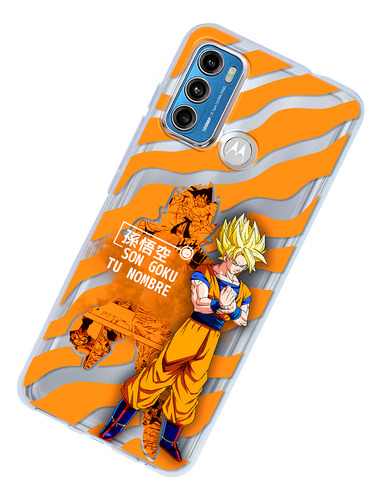 Funda Para Motorola Dragon Ball Z Goku Ssj Con Tu Nombre