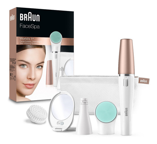 Depiladora Facial Eléctrica Braun Facespa 851+cepillo Facial Color Blanco