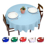 Toalha De Mesa Linda Prática Oxford Liso 1,40 X 1,40 Redonda Cor Azul Bebê