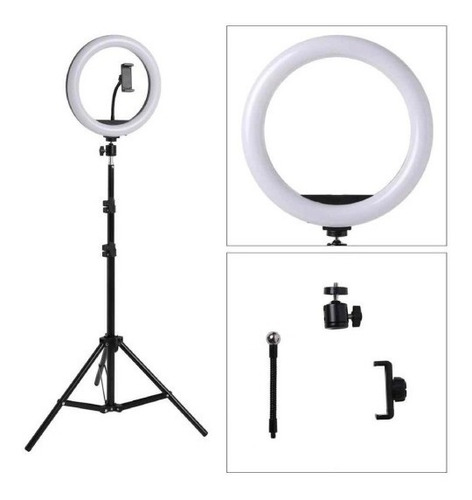 Aro De Luz Led 33 Cm Tripode 2.10cm Altura + Soporte Celular