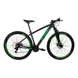 Bicicleta Aro 29 Ksw Xlt Aluminio 21v Cambios Index Cor Preto/verde Tamanho Do Quadro 21