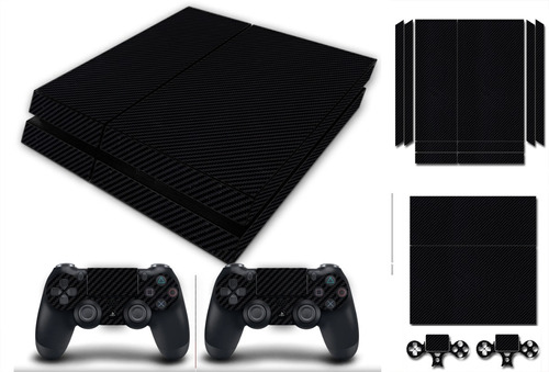 Skin Para Ps4 Fibra Carbon Consola +2 Control Playstation 4