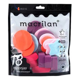 Kit Com 18 Esponjas Macrilan Para Maquiagem Ep14 