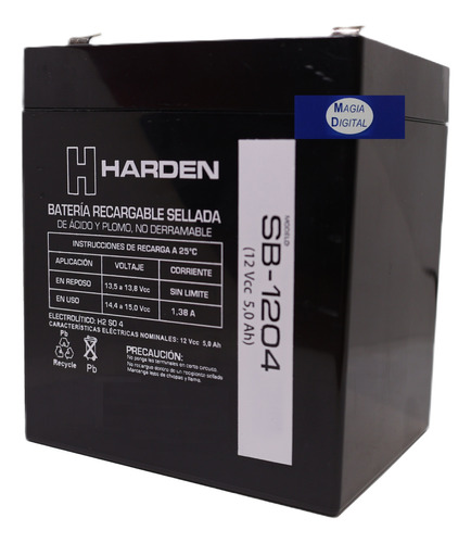 Batería Recargable Sellada Harden Sb-1204 12 Volts 5 Amperes