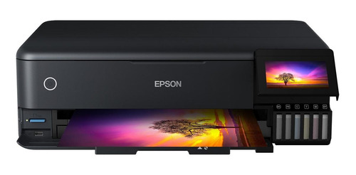 Impresora A Color  Multifunción Epson Ecotank L8180 Con Wifi Negra 100v