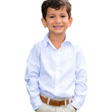 Camisa Branca Juvenil Menino Manga Longa Slim Social 10ao 16