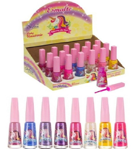 Caixa 24 Esmaltes Sereia Bella Infantil Teen Kit Atacado 