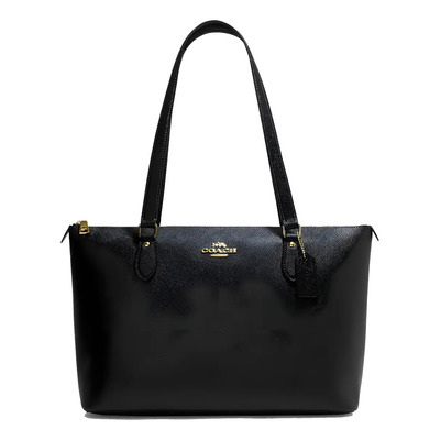 Bolsa Coach Original Gallery Tote Cuero Granulado Negro Fino Acabado de los herrajes Dorado Diseño de la tela Liso | Meses sin interés