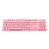 Teclado Mecanico Iluminado 104 Teclas Rosa Switch Red- Ajazz