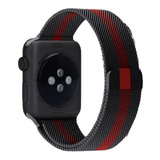 Correa Para Reloj  42mm/44mm, Rojo-negro, Para Apple Watch