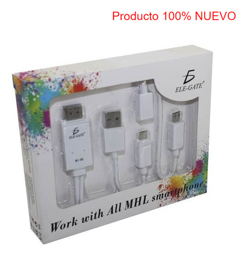 Cable Mhl Entra Mirco Usb Salida Hdmi Celular Andorid