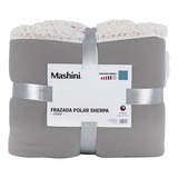 Frazada Polar Sherpa 2 Plaza Hipertermica Mashini Color Gris