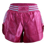 Shorts Feminino De Muay Thai adidas Rosa E Branco Original