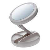 Espejo Redondo Luz Led Maquillaje Doble Plegable My Foldaway