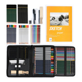 Kit De Lápices De Dibujo Y Boceto Con Accesorios 72 Pzs