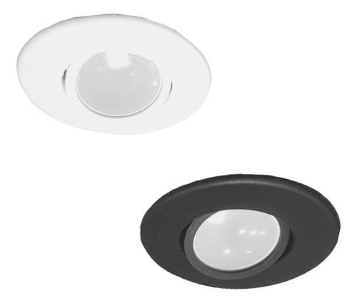 Pack 10 Spot Embutir Movil Pvc Negro Blanco Dicroica Led 7w