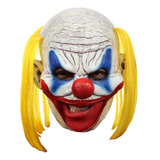 Máscara De Payaso Terrorífico Chinless Clooney Clown Disfraz Color Blanco Y Amarillo