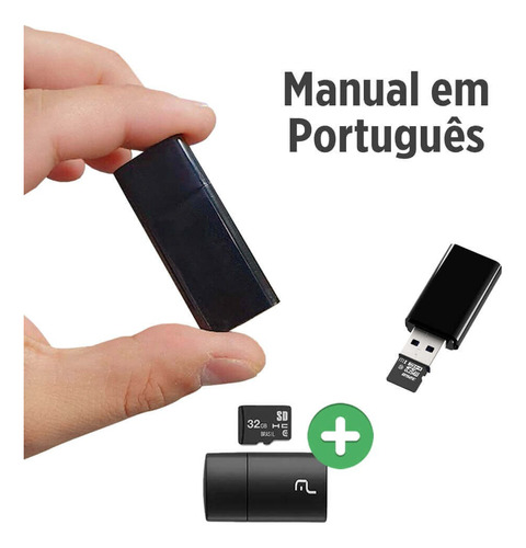 Mini Pen Drive Gravador De Voz Audio Espiao Portatil 32gb
