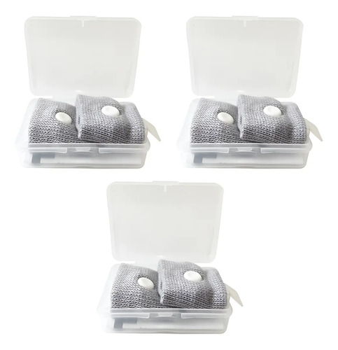 Pack 3 Pares Pulseras Anti-mareo Acupuntura Gris Bio Alivia