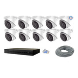 Kit 10 Cámaras Hilook Turret 4mp, Nvr De 16 Canales Ip 8mpx