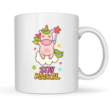 Taza Unicornio Blanca Regalo Unicornios Arcoiris 