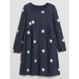 Vestido Niña Azul Jasepado Con Estrellas Blancas Gap De Hilo