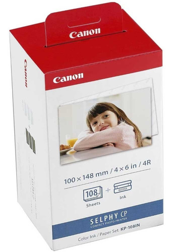 Kit Canon Kp-108in Tinta Y Papel Fotográfico 4x6 108 Hojas