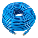 Cabo De Rede Azul Cat6e 30 Metros Crimpado Rj45