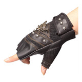 Guantes Rivets Pirate Skeleton, 1 Par, De Piel Sintética, Co