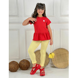 Conjunto Infantil Cotton Cores Menina Colorido 6 A 10 Anos