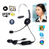 Fone Ouvido Usb Headset Telemarketing Voip Com Controle