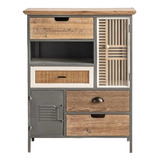 Mueble Organizadora Metal Madera Multicolor