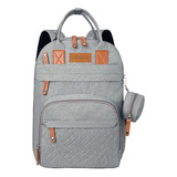 Mochila Maternal Con Monedero Y Colgador Lubabycas Gris