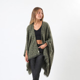 Poncho Leopard Verde Humana