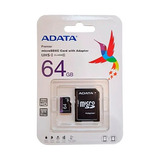 Memoria Micro Sd Adata Clase 10 Con Adaptador Sd 64gb
