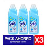 Soft Suavizante Liquido Classic 1 Lt Pack X3