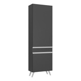 Paneleiro 2 Portas 62cm Veneza Multimóveis V3746 Cor Preto/branco