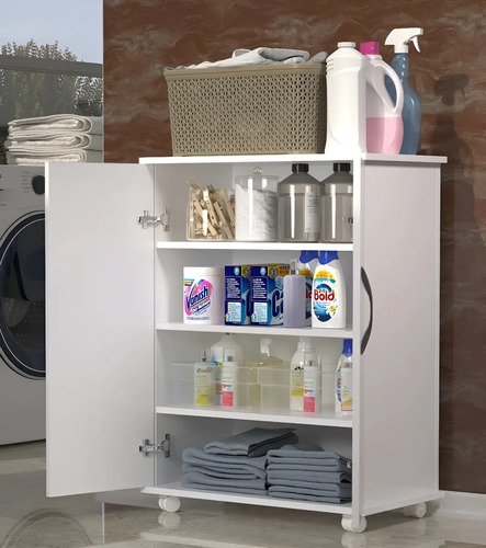 Gabinete Para Lavanderia Duas Portas Utensílios Produtos